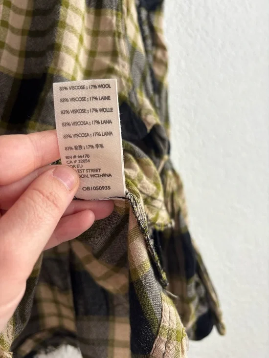 We The Free Yellow and Black Plaid Pacific Drawn Top Medium - Picture 7 of 9